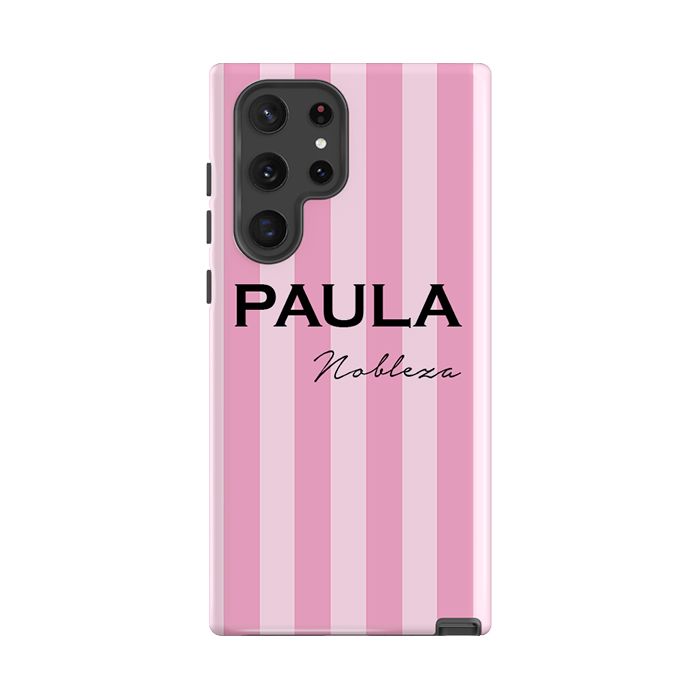 Personalised Pink Stripe Samsung Galaxy S26 Case