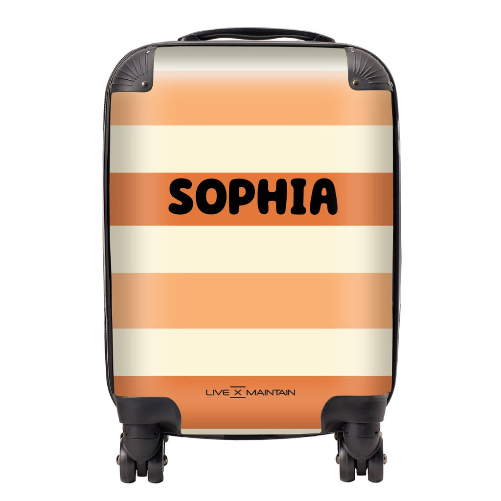 Personalised HOORAY Orange Stripes Kids Suitcase