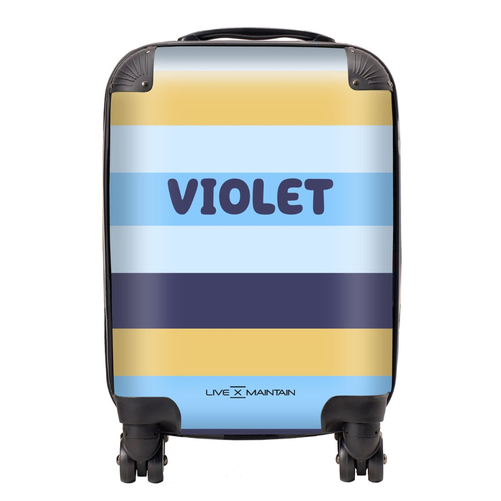 Personalised HOORAY Stripes Kids Suitcase