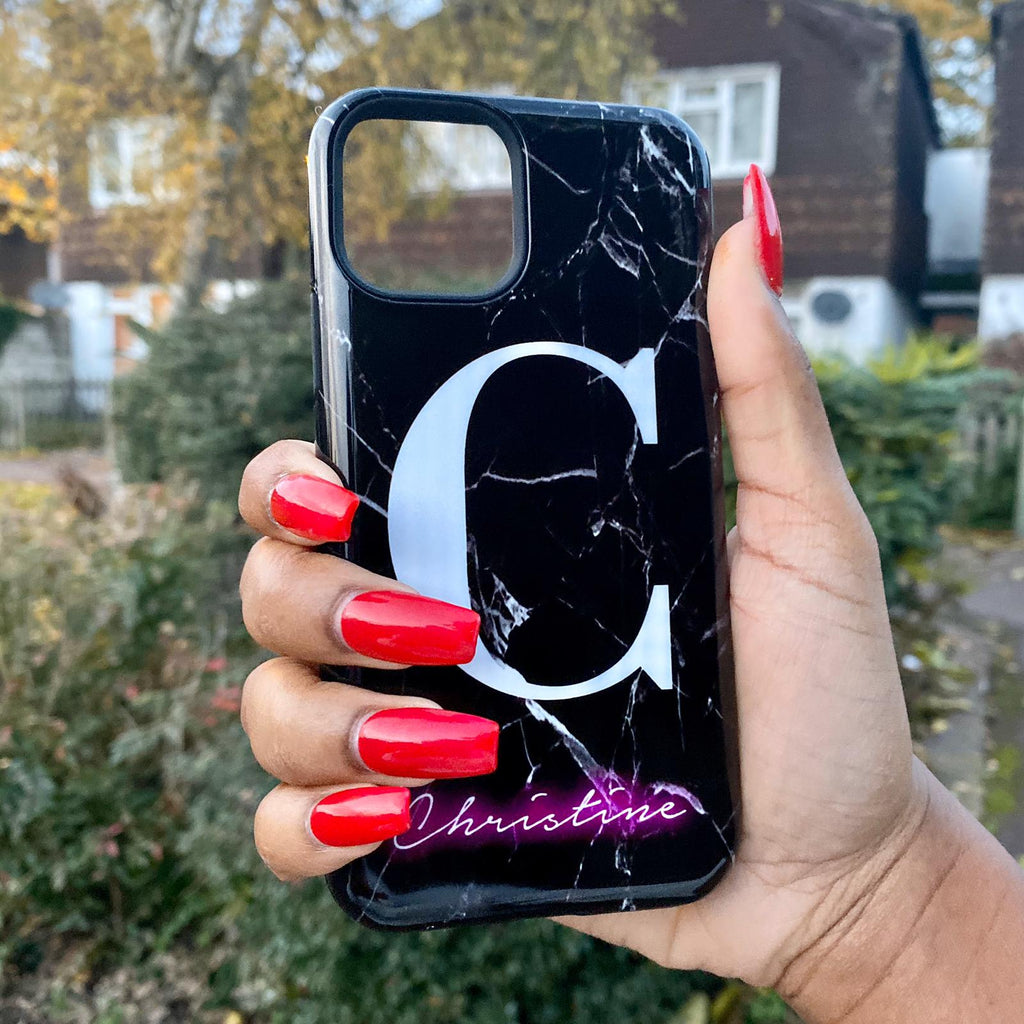 Personalised Neon Initial Name iPhone 16 Pro Case