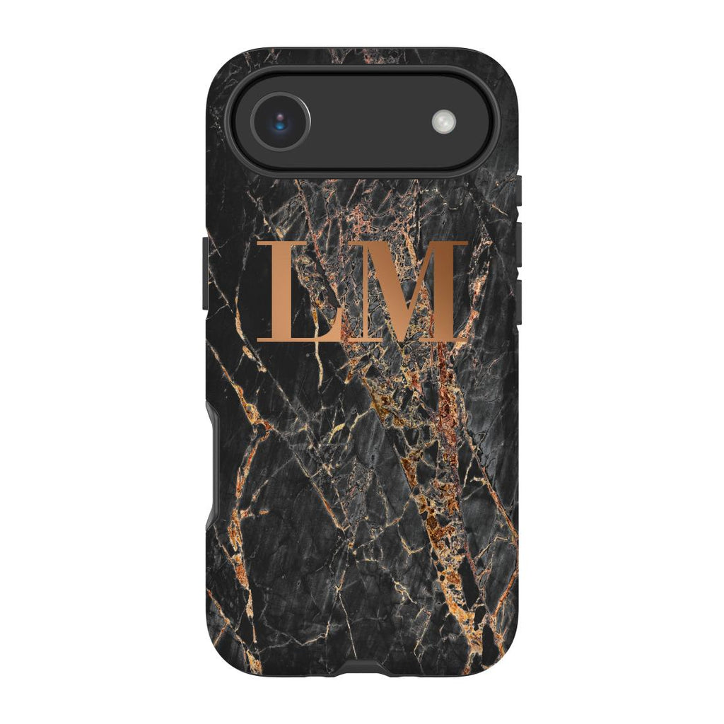 Personalised Slate Marble Bronze Initial iPhone 17 Air Case
