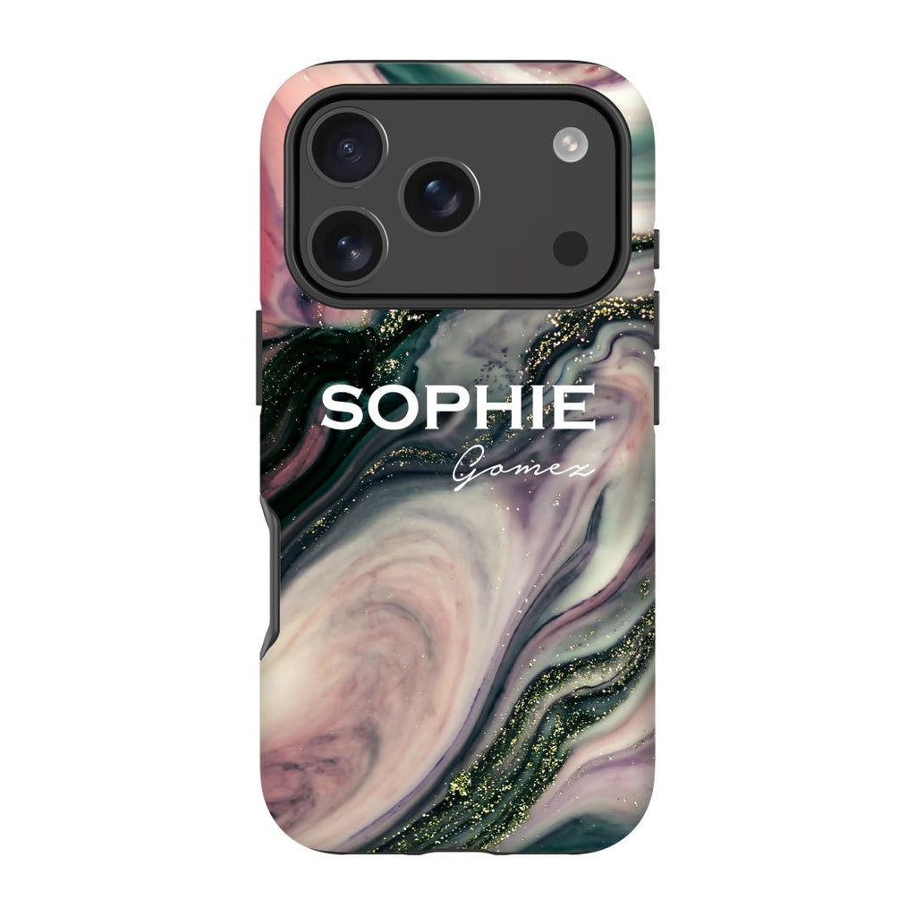 Personalised Swirl Marble Name iPhone 17 Pro Case