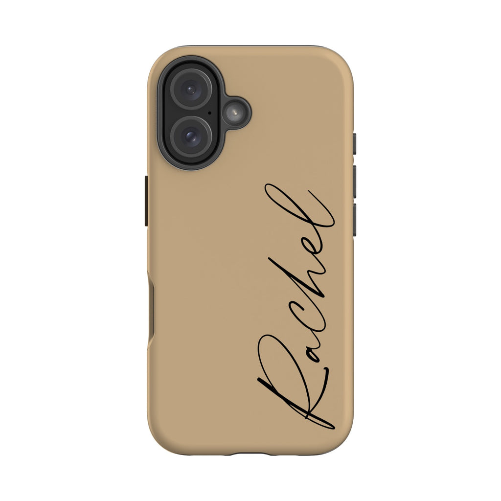 Personalised Tan Name iPhone 16 Case
