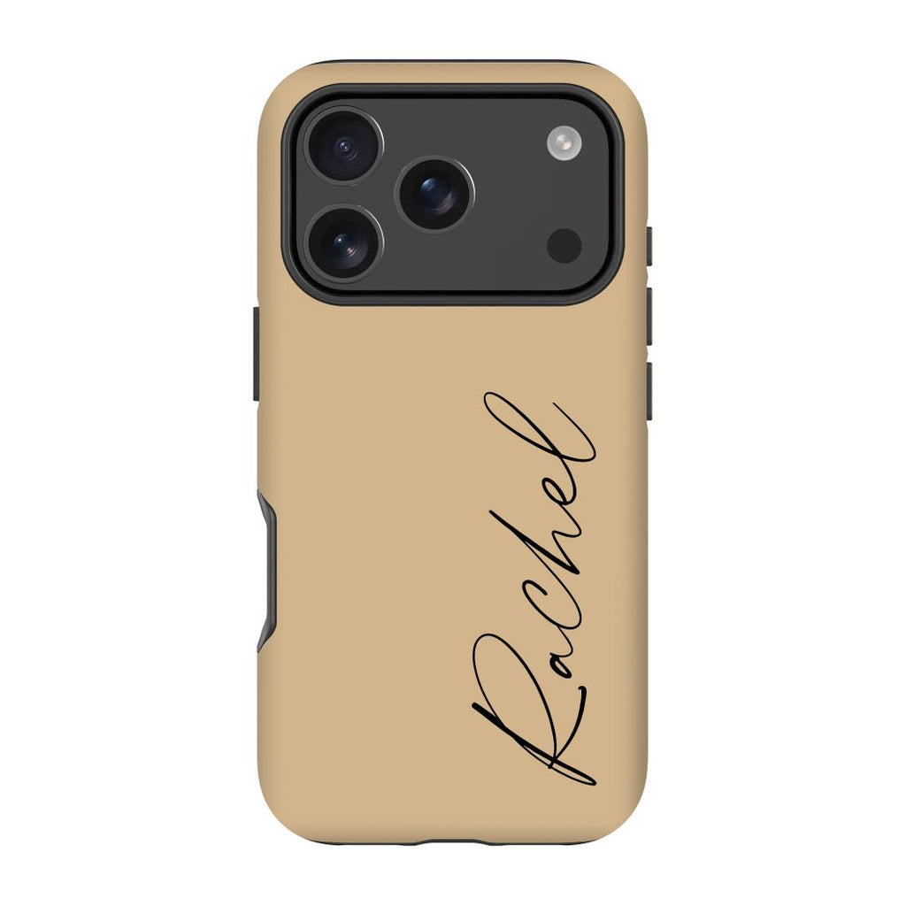 Personalised Tan Name iPhone 17 Pro Max Case