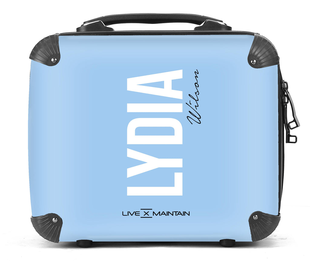 Personalised Baby Blue Side Name Suitcase