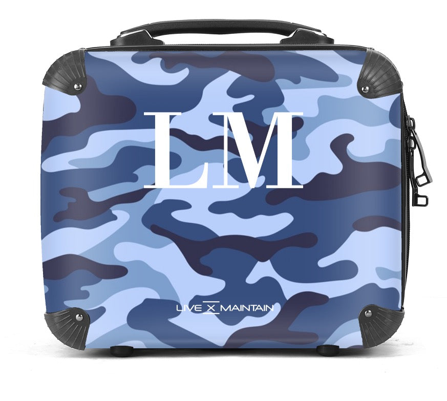 Personalised Blue Camouflage Initials Suitcase