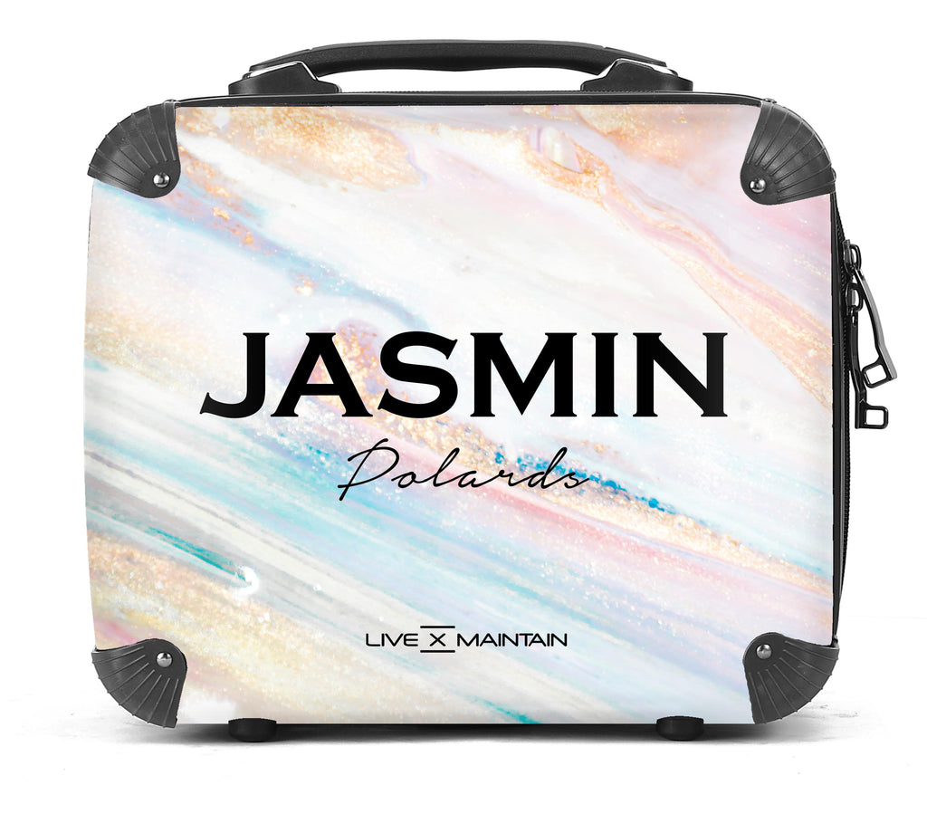Personalised Blush Marble Name Suitcase