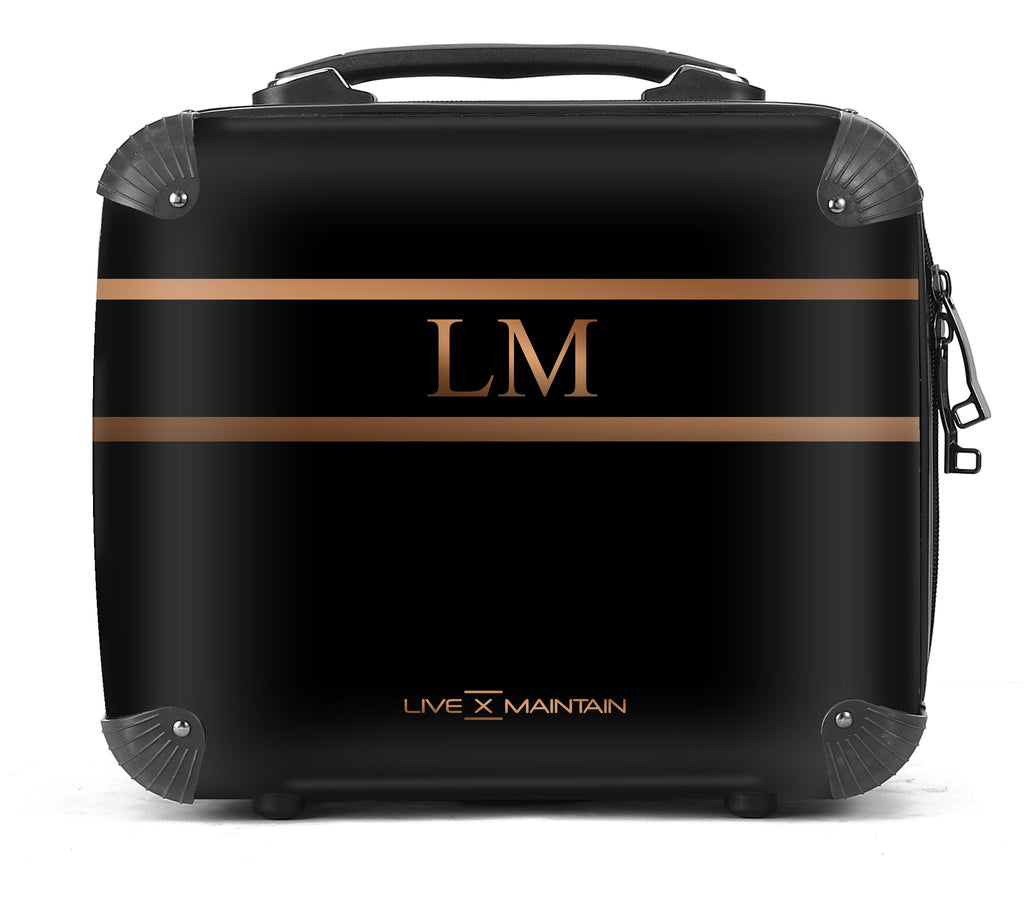 Personalised Bronze Stripe Initials Suitcase