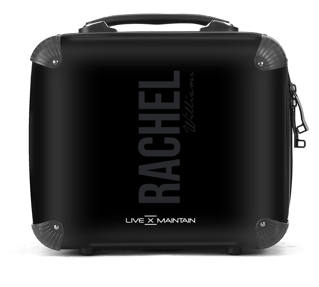 Personalised Charcoal Black Side Name Suitcase