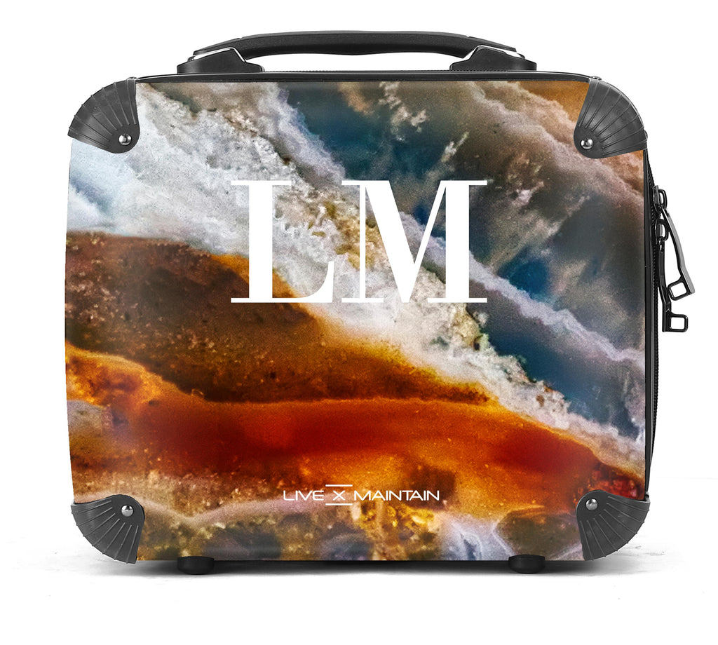 Personalised Colored Stone Marble Initials Suitcase