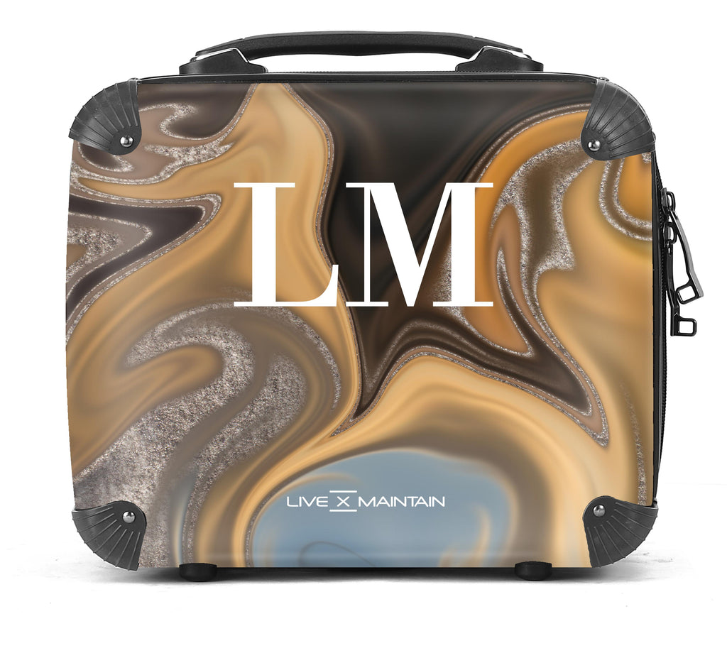 Personalised Gold Luxury Marble Initials Suitcase