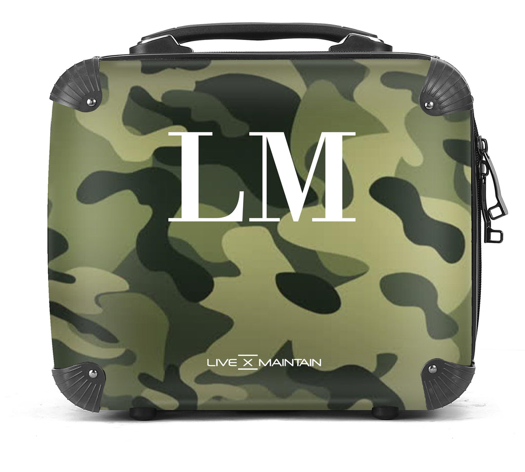 Personalised Green Camouflage Initials Suitcase
