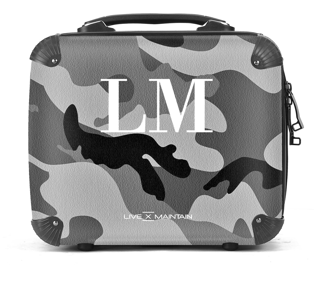 Personalised Grey Camouflage Initials Suitcase