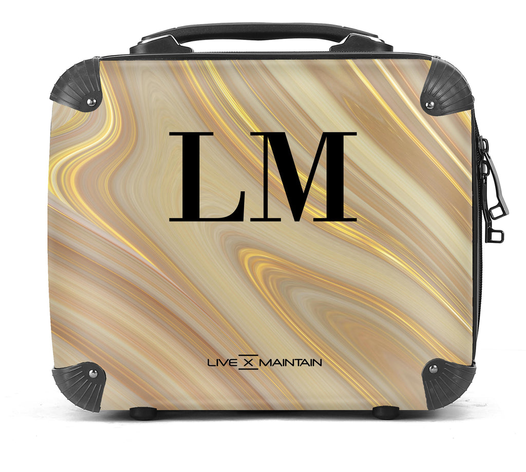 Personalised Ivory Marble Initials Suitcase