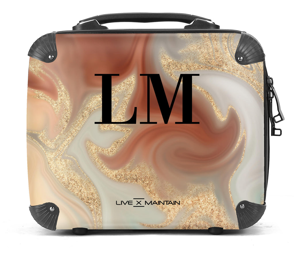 Personalised Liquid Luxury Marble Initials Suitcase