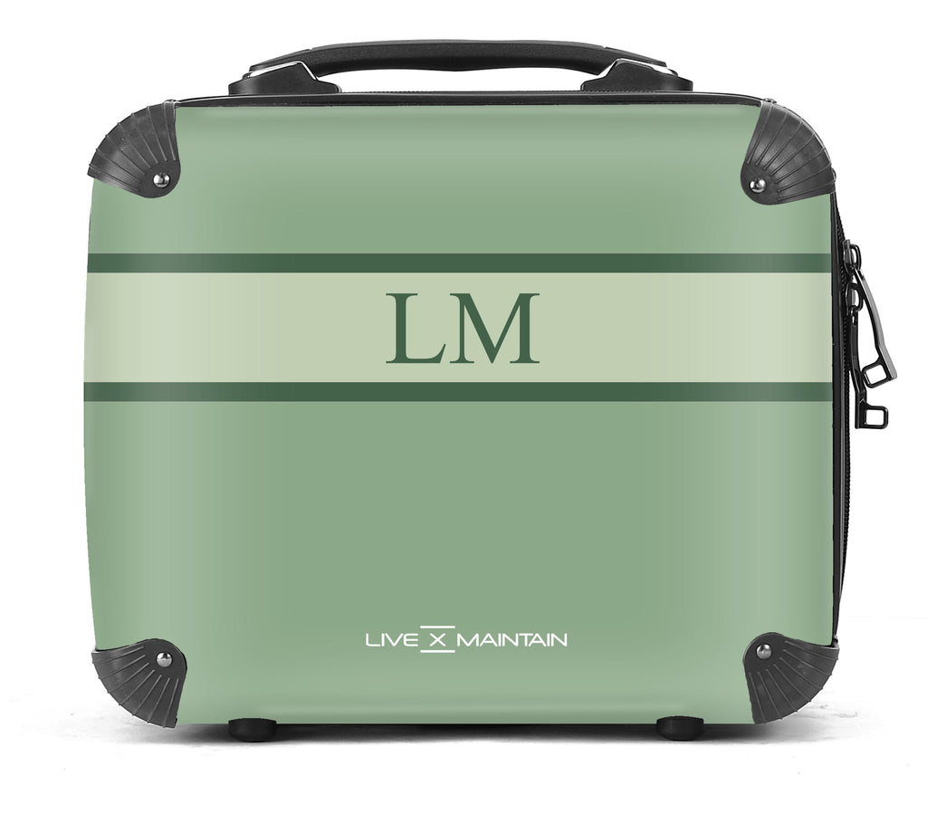 Personalised Matcha Stripe initials Suitcase