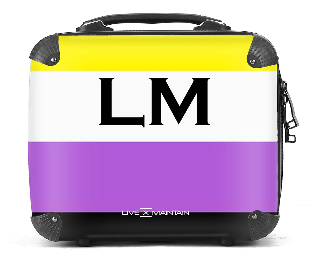 Personalised Nonbinary Pride Flag Initials Suitcase