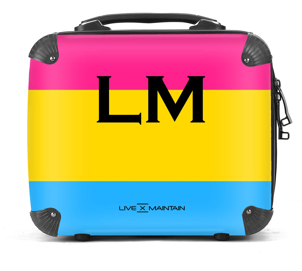 Personalised Pansexual Pride Flag Initials Suitcase