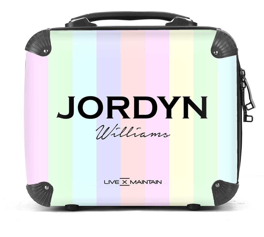 Personalised Pastel Stripes Suitcase
