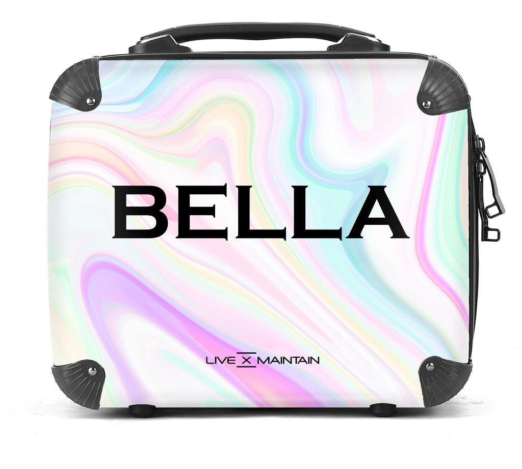 Personalised Pastel Swirl Name Suitcase
