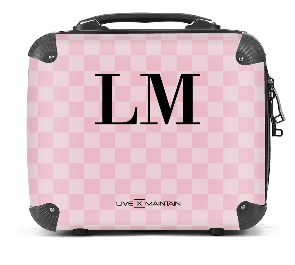 Personalised Pink Square initials Suitcase