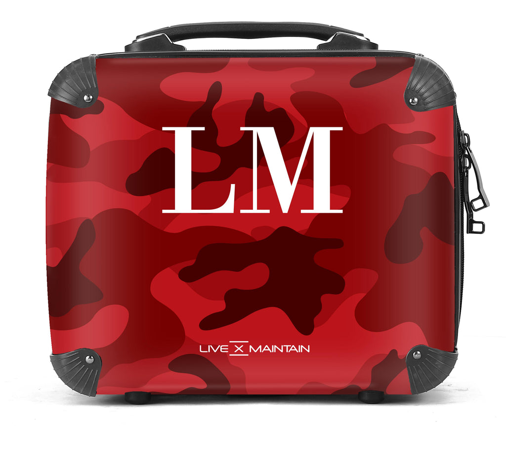 Personalised Red Camouflage Initials Suitcase