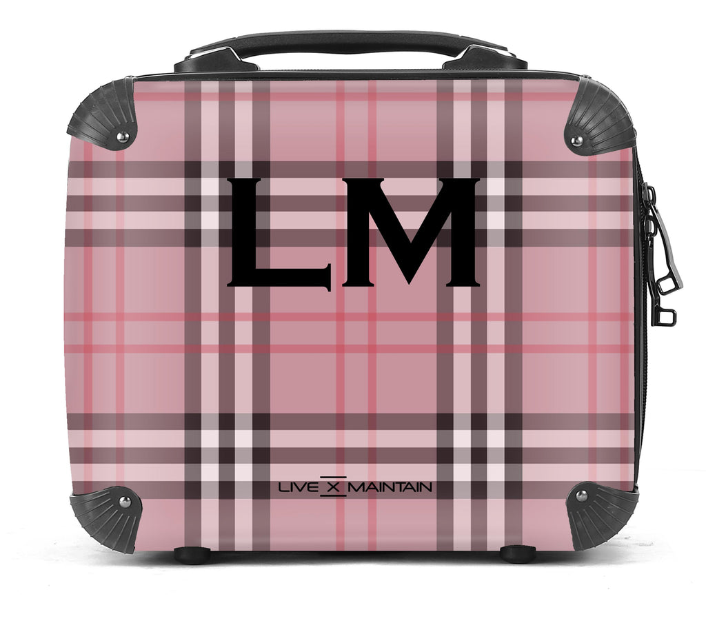 Personalised Red Tartan Initials Suitcase