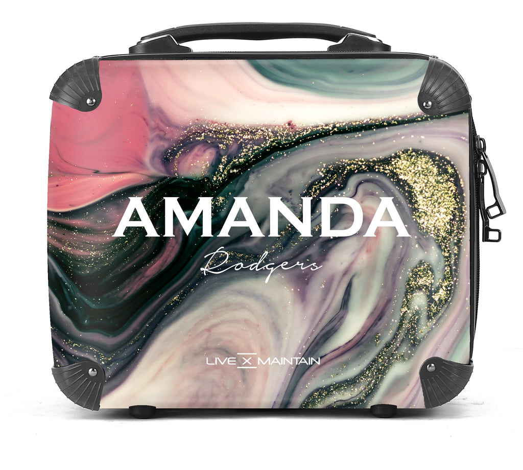 Personalised Swirl Marble Name Suitcase