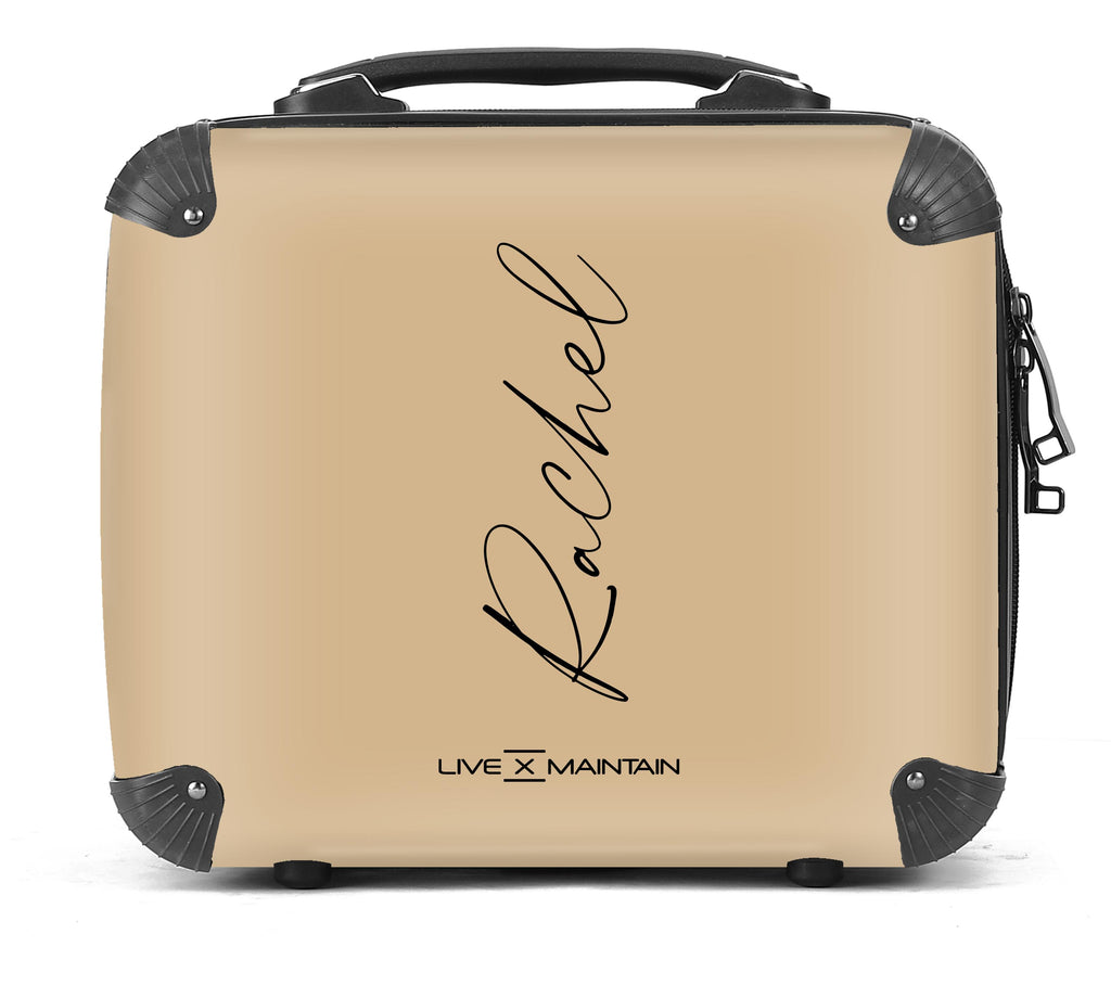 Personalised Tan Name Suitcase