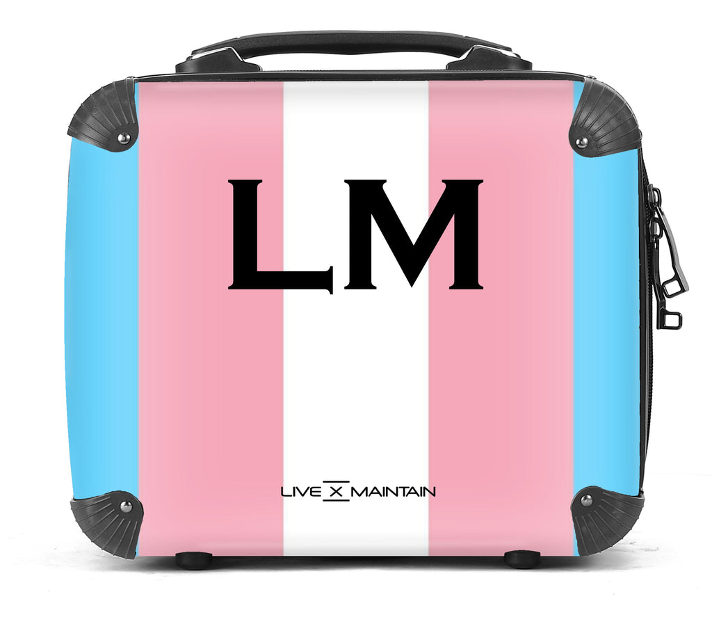 Personalised Transgender Pride Flag Initials Suitcase