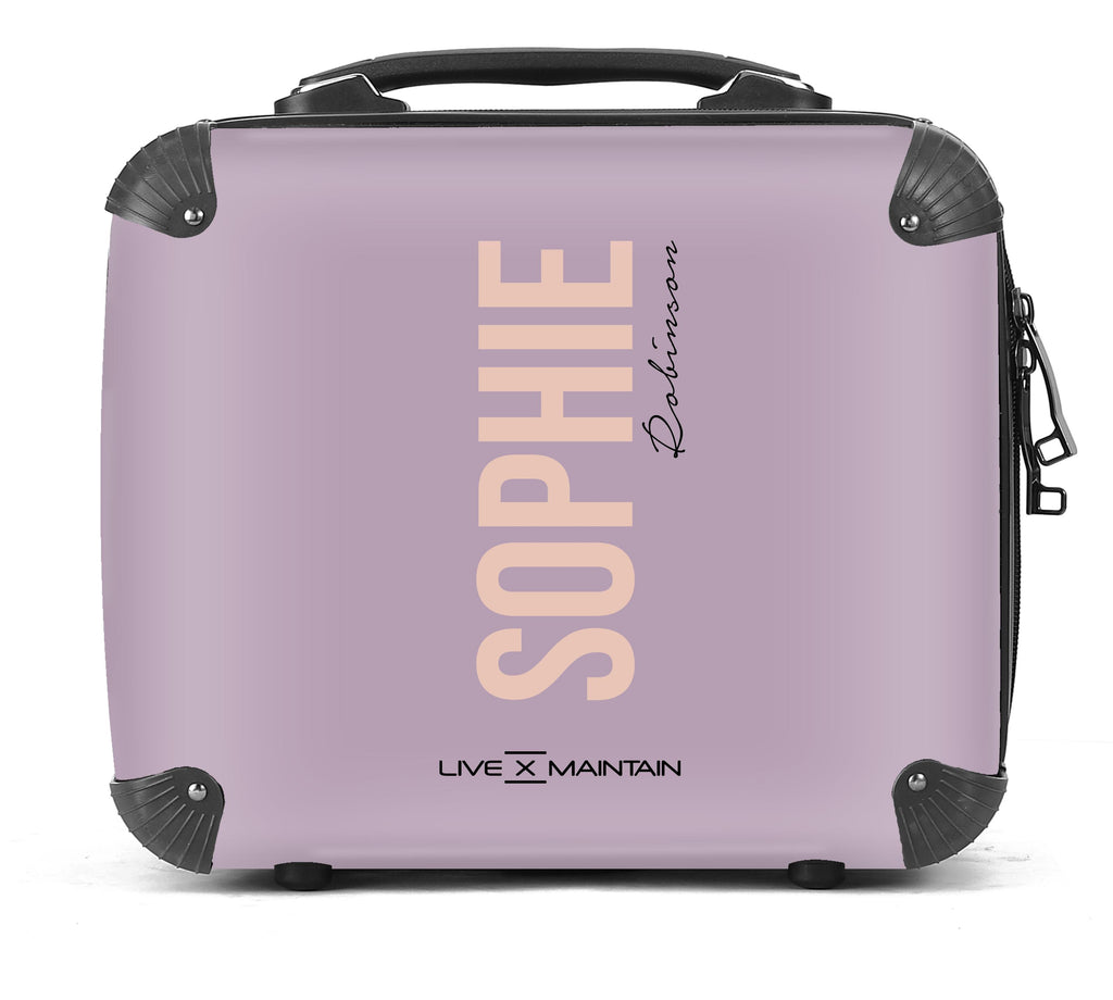 Personalised Violet Pink Side Name Suitcase