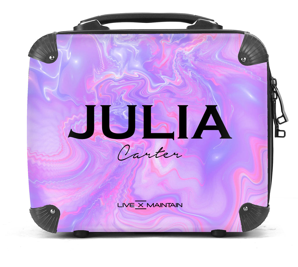Personalised Cosmic Purple Name Suitcase