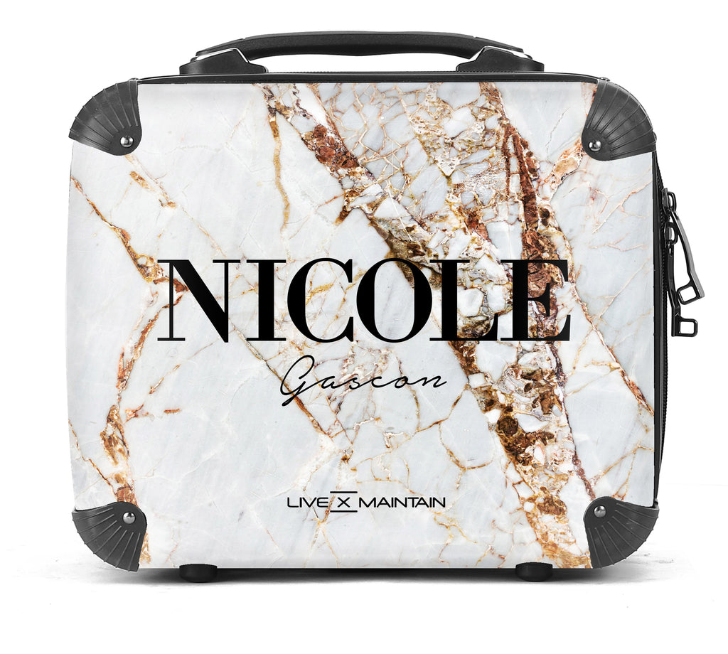 Personalised Cracked Marble Name Suitcase