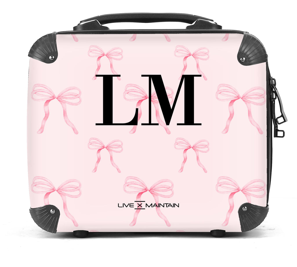 Personalised Pink Bows initials Suitcase