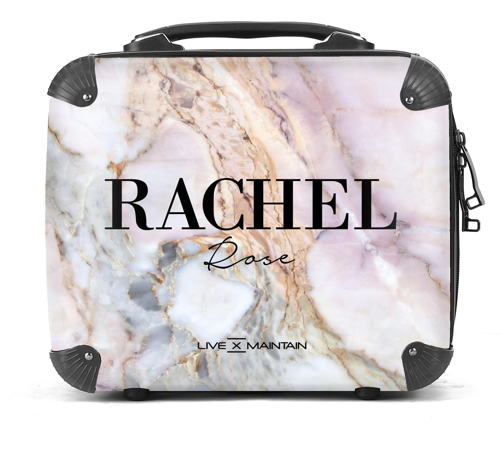 Personalised White Galaxy Marble Name Suitcase