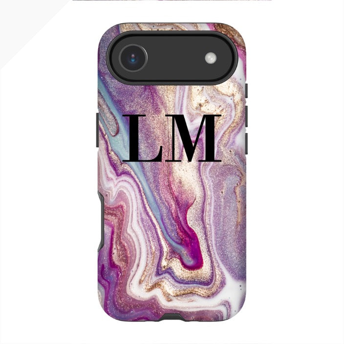 Personalised Violet Marble Initials iPhone 17 Air Case