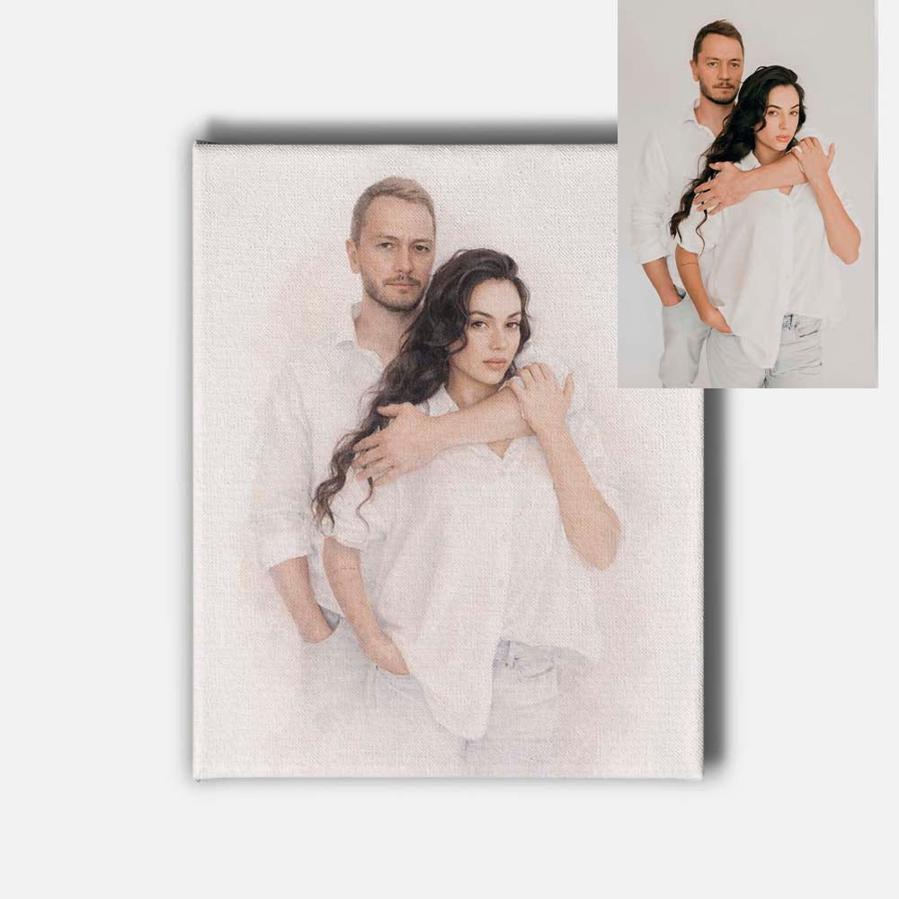 Custom Watercolor Dream Portrait Mounted Canvas Print