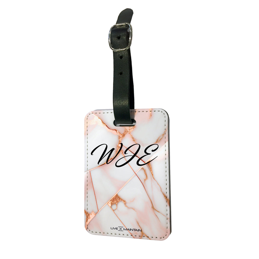 Custom Chrome Marble Luggage Tag for Wendy