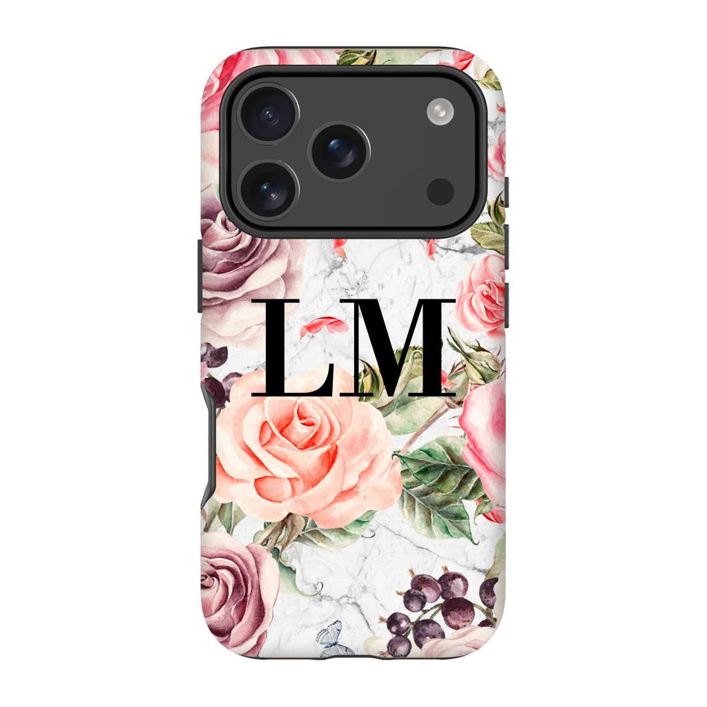 Personalised Watercolor Floral Initials iPhone 17 Pro Max Case