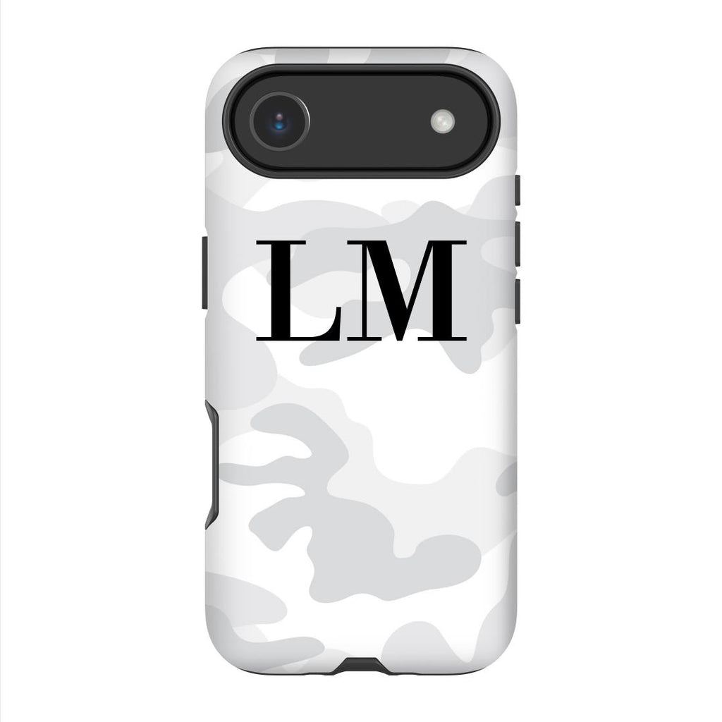 Personalised White Camouflage Initials iPhone 17 Air Case