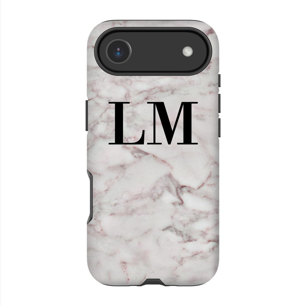 Personalised White Napoli Marble Initials iPhone 17 Air Case
