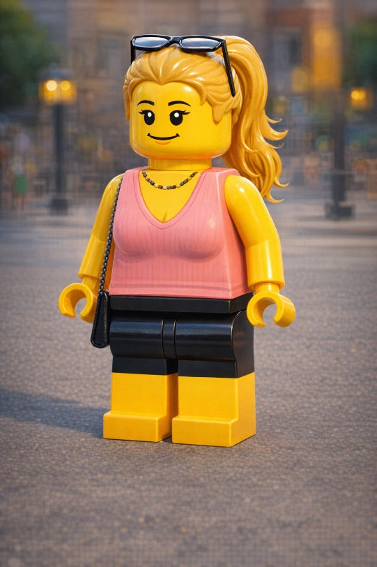 Personalised Brick Figure Portrait Suitcase