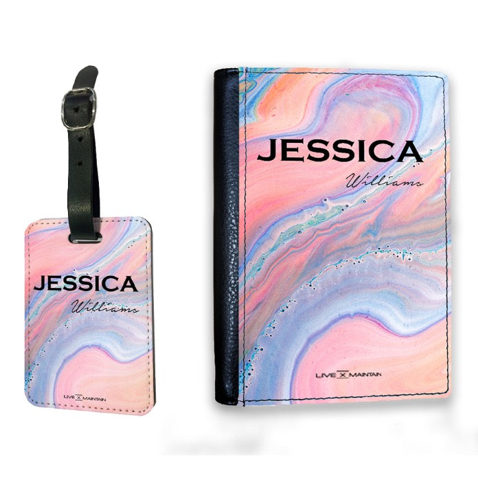 Personalised Acrylic Marble Name Passport Cover