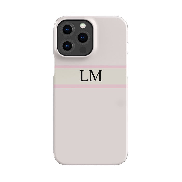 Personalised Almond Stripe Initials Phone Case