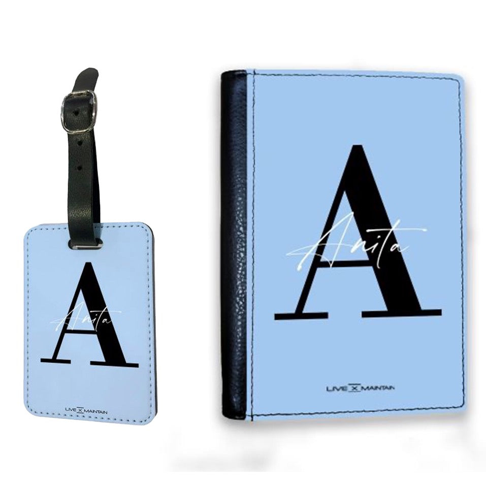 Personalised Baby Blue Name Luggage Tag