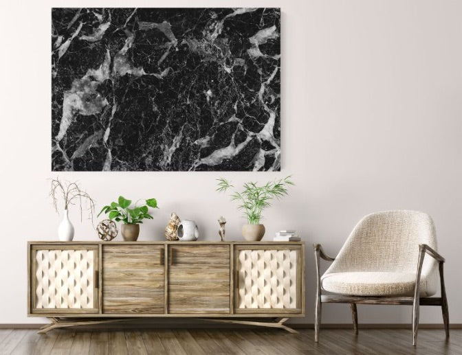 Black Stone Marble Canvas Print Wall Art