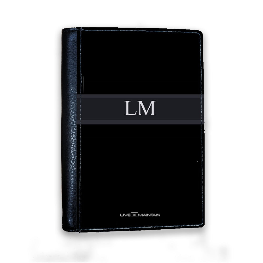 Personalised Black Stripe Initials Passport Cover