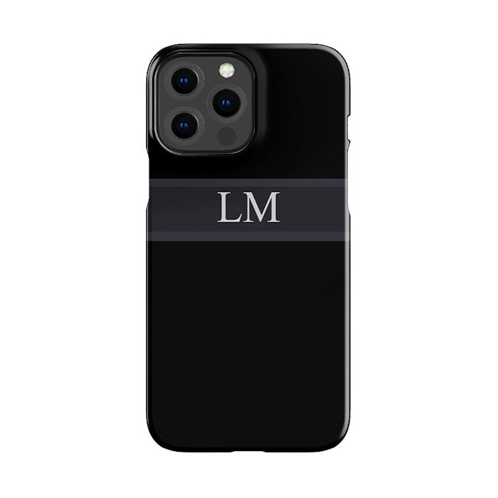 Personalised Black Stripe Initials Phone Case