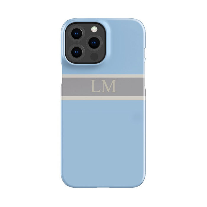 Personalised Blue Stripe Initials Phone Case