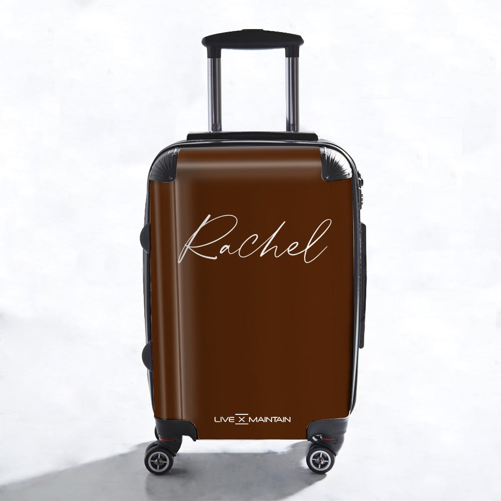 Personalised Chocolate Brown Name Suitcase